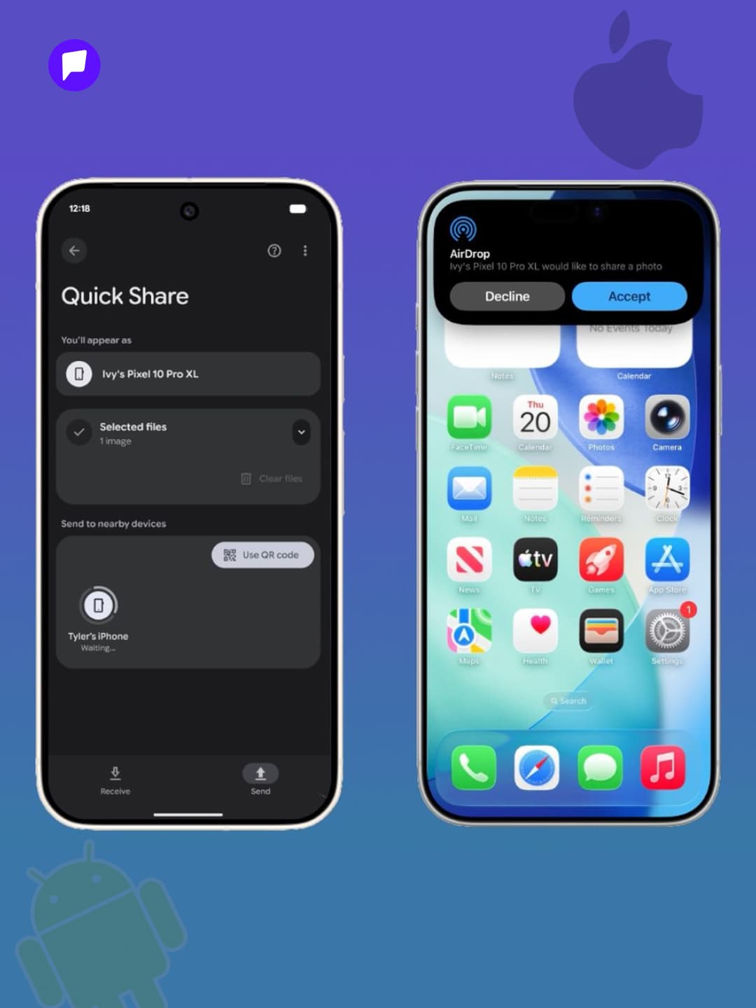 Iphone болон Android утас хэрэглэгчид хоорондоо файл дамжуулах боломжтой боллоо - нийтлэлийн зураг (гар утасны хувилбар)