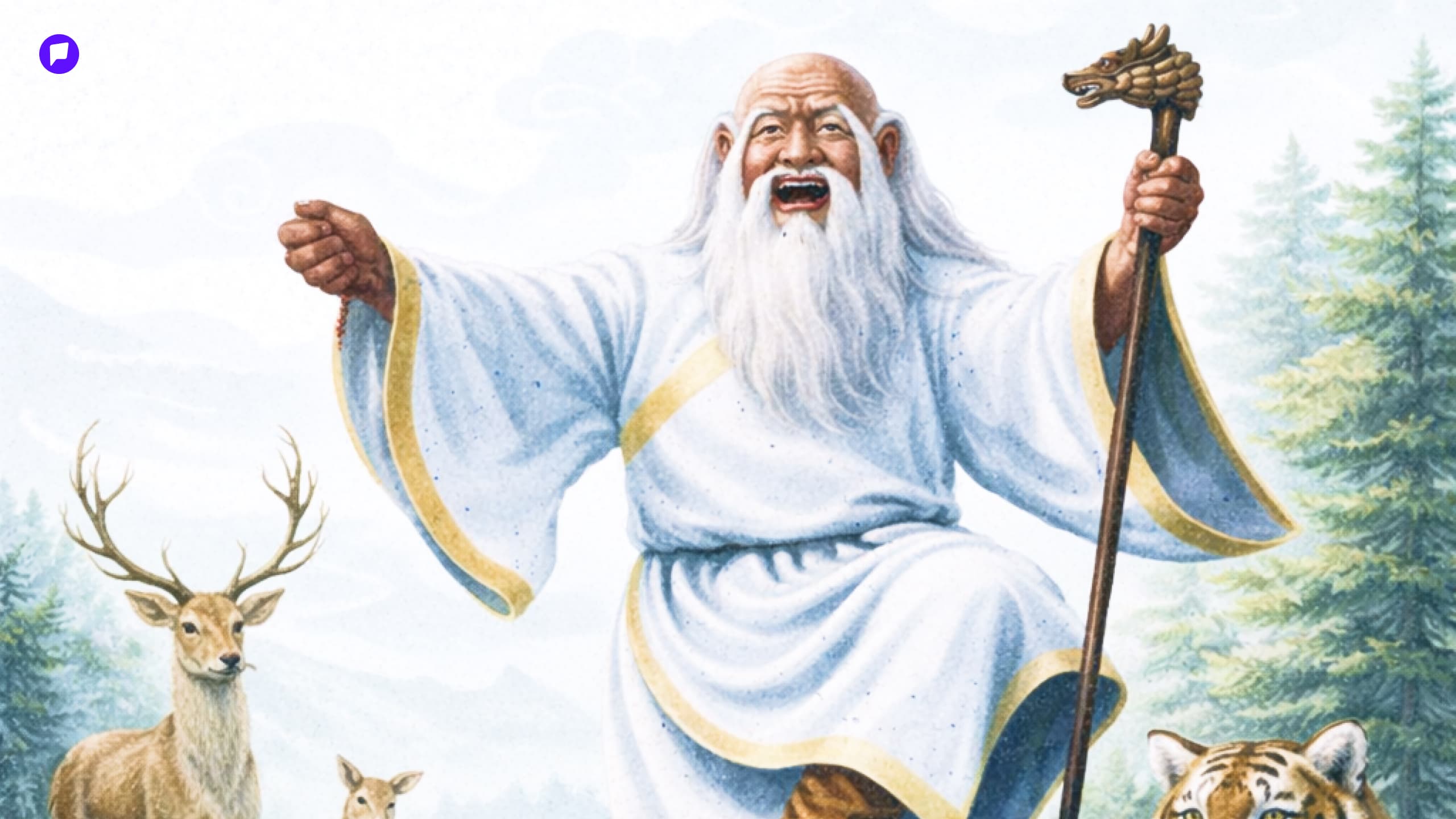 Цагаан өвгөн буюу орчлонгийн жам, оршихуйн цагаан амар амгалан нийтлэлийн зураг