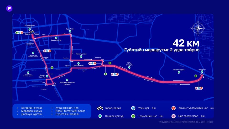Улаанбаатар марафон олон улсын гүйлтийн гурван ангиллын маршрут зарлагдлаа